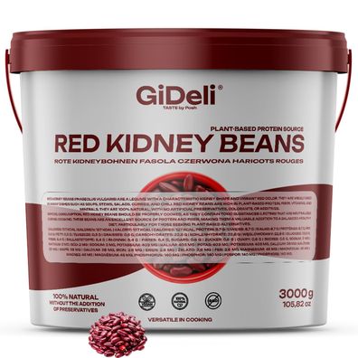 Kidneybohnen Rote Bohnen 3kg Getrocknet Vegan Protein Ballaststoffreich GiDeli
