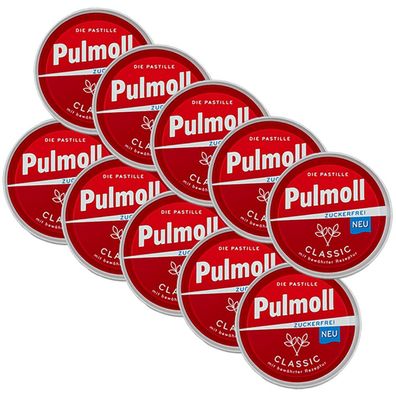 Pulmoll Pastillen, Classic zuckerfrei, 10x 50g Dosen