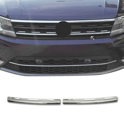 Kühlergrill Leisten Grillleisten für VW Tiguan 2016-2020 Edelstahl Silber 2tlg