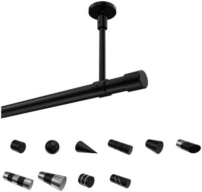 Gardinenstangen Schwarz 20 mm Ø Interdeco Sonette (OR)