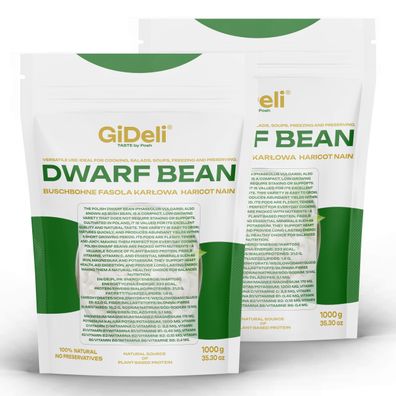 Weiße Buschbohnen 2kg Weiße Bohnen Vegan Protein Naturrein Ballaststoff GiDeli