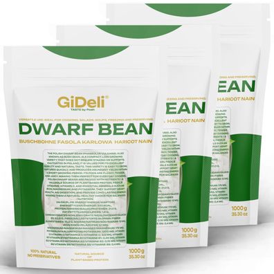Weiße Buschbohnen 3kg Weiße Bohnen Vegan Protein Naturrein Ballaststoff GiDeli