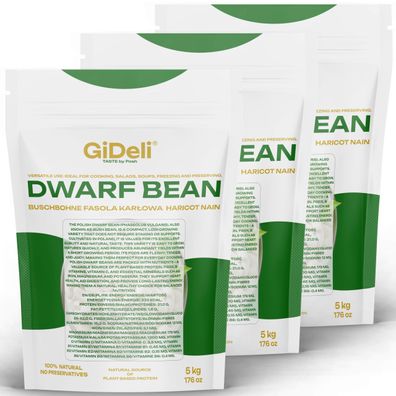 Weiße Buschbohnen 15kg Weiße Bohnen Vegan Protein Naturrein Ballaststoff GiDeli