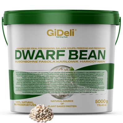Weiße Buschbohnen 5kg Weiße Bohnen Vegan Protein Naturrein Ballaststoff GiDeli