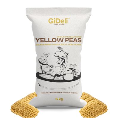 Gelbe Erbsen 5kg Ganze Ungeschält Vegan Protein Naturrein Hülsenfrüchte GiDeli