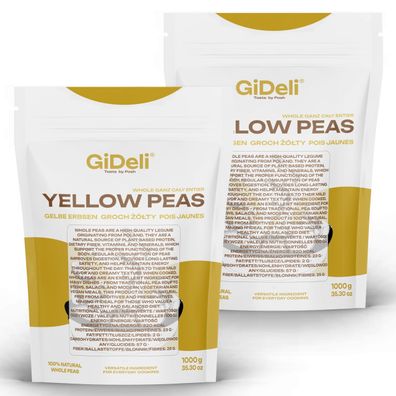 Gelbe Erbsen 2kg Ganze Ungeschält Vegan Protein Naturrein Hülsenfrüchte GiDeli
