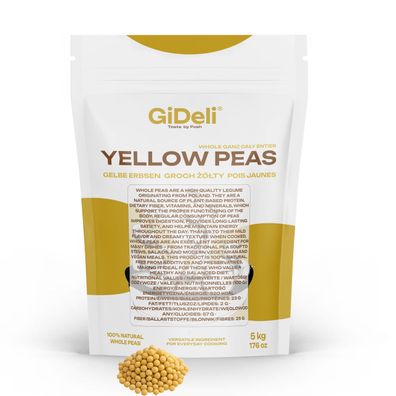 Gelbe Erbsen 5kg Ganze Ungeschält Vegan Protein Naturrein Hülsenfrüchte GiDeli