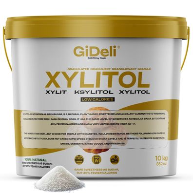 Xylit Birkenzucker 10kg Zuckerersatz Vegan Zahnfreundlich Kalorienarm GiDeli