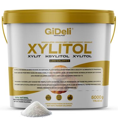 Xylit Birkenzucker 5kg Zuckerersatz Vegan Zahnfreundlich Kalorienarm GiDeli