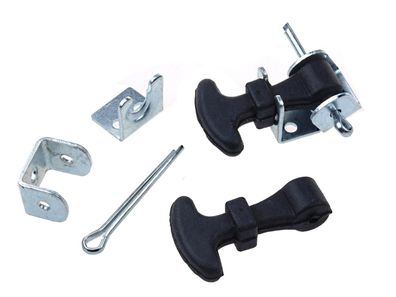 2 x Haubenhalter mit Gegenhalter - mini ca. 65mm lang