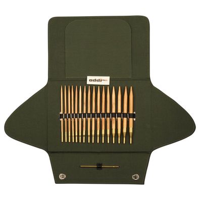 addiClick Nature Olivenholz Rundstricknadel-Set 3,50–8,00 mm im Etui