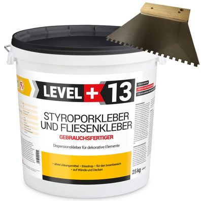 Styroporkleber 25kg Polymerbasis Dispersionkleber + Zahnahnspachtel 4mm SET L+13