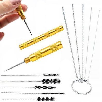 Rosfix Set Reinigungsnadeln für Farbspritzpistole – 5 Stück + Golddorn