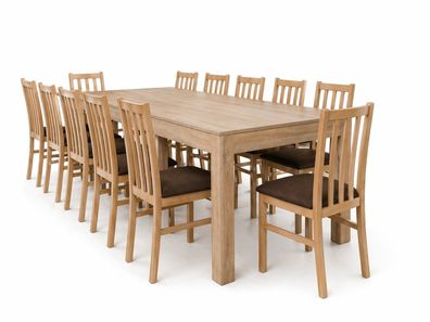 Ausziehbarer Tisch 160 - 300 cm WENUS mit 12 Stühlen - Eiche Sonoma