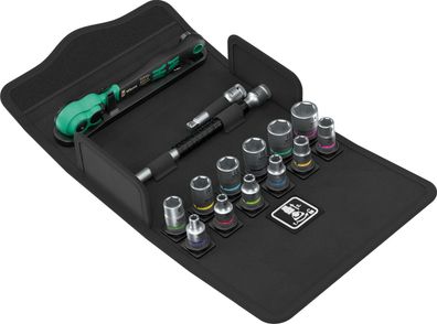 Wera 8100 SA 13 Zyklop Comfort Knarrensatz Umschalthebel 1/4"-Antrieb metrisch