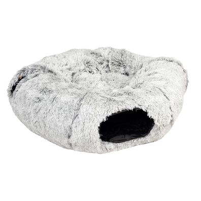 Duvoplus Snug Katzentunnel mit Donutbett, hellgrau