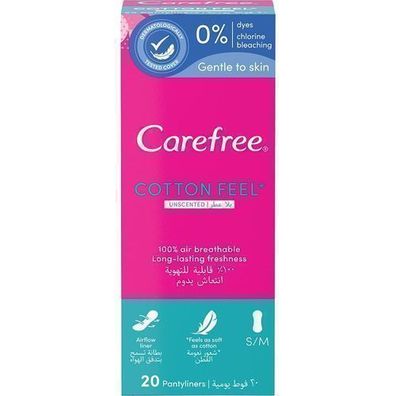 Baumwolle Gefühl Sanfte Slipeinlagen Unparfümiert, 20 Stück