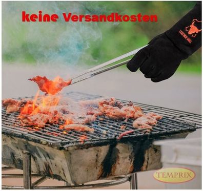 Grillhandschuhe Hitzehandschuhe Kamin & Ofenhandschuhe Hitzebeständig Premium Leder