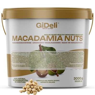 Macadamianüsse Bruch 3kg Macadamia Ungesalzen Rohkost Kerne Müsli Backen GiDeli