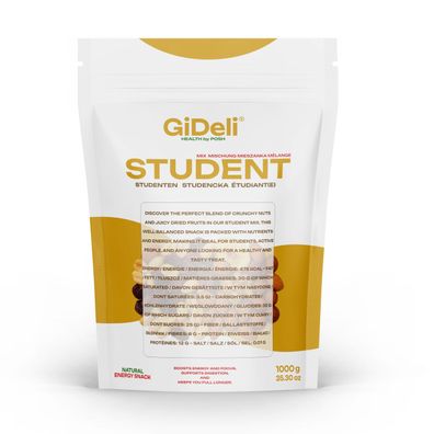 Studentenfutter 1kg Nuss-Frucht-Mix ungesalzen Cranberries Bananenchips GiDeli