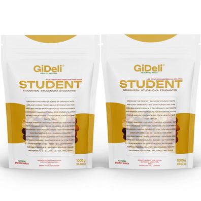 Studentenfutter 2kg Nuss-Frucht-Mix ungesalzen Cranberries Bananenchips GiDeli