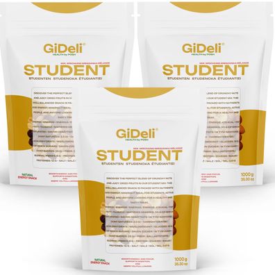 Studentenfutter 3kg Nuss-Frucht-Mix ungesalzen Cranberries Bananenchips GiDeli