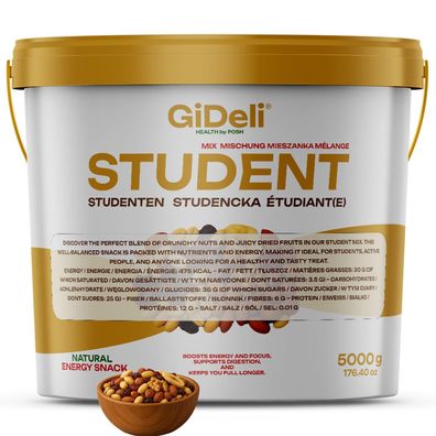 Studentenfutter 5kg Nuss-Frucht-Mix ungesalzen Cranberries Bananenchips GiDeli