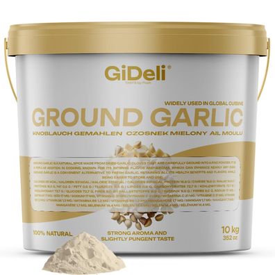 Knoblauchpulver Gemahlen 10kg Naturrein Fleisch Gemüse Fisch Intensiv GiDeli