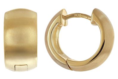 trendor Schmuck Damen-Ohrringe 925 Silber Matt Vergoldet Creolen ? 14,5 mm 21725