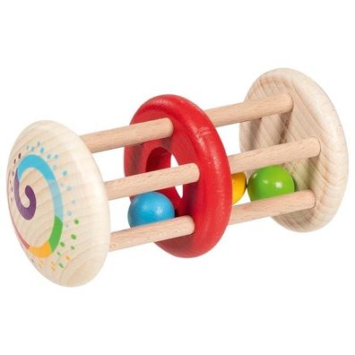 Greifling Doppelkäfigrassel goki 65349 Holz Baby-Spielzeug Made in Germany