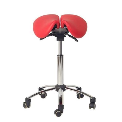Teqler Sattelhocker rot höhenverstellbar 58-80 cm ergonomischer Rollhocker