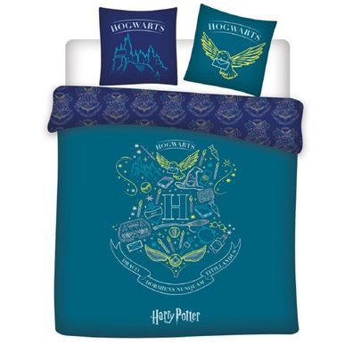 Harry Potter Doppelbettwäsche Set – 1x Deckenbezug 240x220 cm & 2x Kissenbezüge