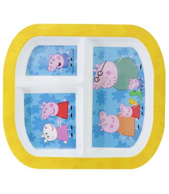 Peppa Pig Teller mit 3 Fächern Kinder Rechteckteller Esslernteller mikrowellengeei