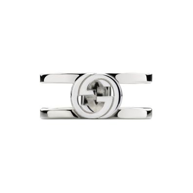 Gucci - YBC797031001 - Gucci Ineinandergreifender G-Ring aus Sterlingsilber groß 9 mm