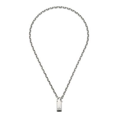 Gucci – YBB796342001 – Trademark-Halskette aus Sterlingsilber mit Vorhängeschloss-Mot