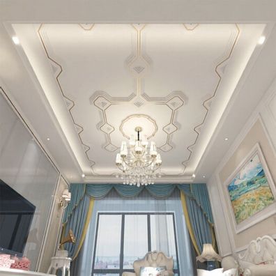 3D Tapete Decke Barock Stil - Europäisch Elegante Stuck Optik Vlies Fototapete 6090