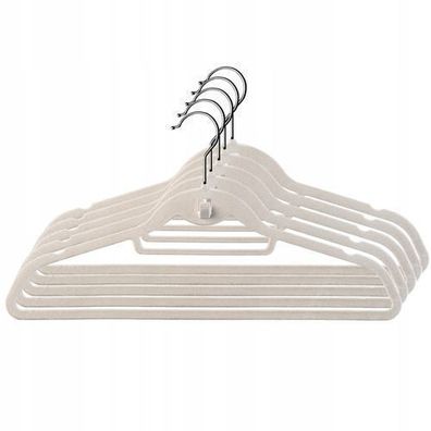 KADAX Kleiderbügel, beflockt, 5 Stück, mit Haken aus Edelstahl, für Garderobe