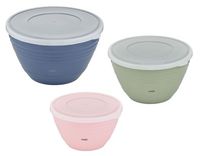 Emsa Prep & Bake Kunststoff-Rührschüssel Set 3-teilig mit Deckel K325S3 2100129781