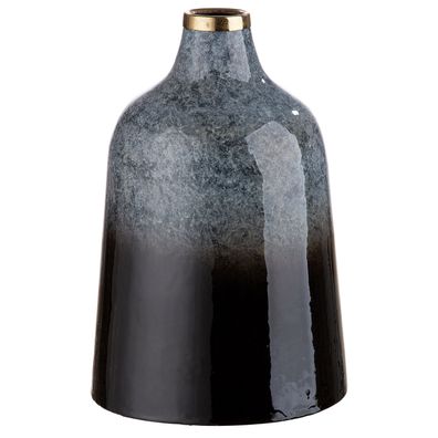 Gilde Vase, "Laver", Metall, grau, schwarz, VE 1, H. 25 cm, D. 17 cm 41159 4063387