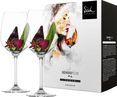 EISCH 2 Rotweingläser 500/2 im 4 farbigen Geschenkkarton Superior Sensisplus 25005