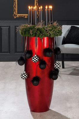 Gilde Übertopf XXL, "Konus", Fiberglas, Kunstharz, rot, VE 1, H. 92 cm, D. 36 cm