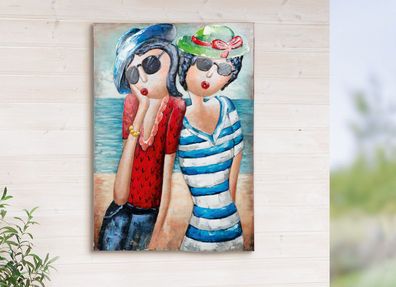 Gilde GILDE Gallery, Bild, rechteckig, "Côte d'Azur", Fraumotiv, Strandmotiv,