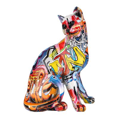 Gilde Figur, Katze, "Street Art", Graffiti, Kunstharz, mehrfarbig, VE 1, L. 16