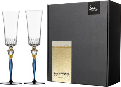 Eisch Vorteilset 2 Stück 2 Champagnergläser 596/72 blau im GK Festivity Champagner