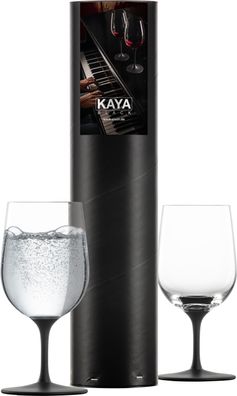 Eisch Vorteilset 2 Stück 2 Mineralwassergläser 500/162 in Geschenkröhre KAYA BLACK