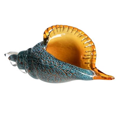 Casablanca Glasart, Dekoobjekt, Muschel, "Riesenmuschel", Glas, blau, orange, ,