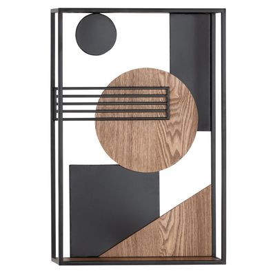 Gilde Regal, rechteckig, "Loco", Metall, schwarz, VE 1, L. 12 cm, B. 40 cm, H. 60
