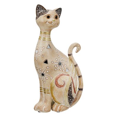 Gilde Figur, Katze, "Kimba", Kunstharz, hellbraun, VE 2, L. 8 cm, B. 14 cm, H. 27