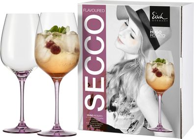 Eisch Vorteilset 2 Stück 2 Hugo Gläser 500/21p pinker Fuß im Geschenkkarton SECCO