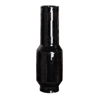Gilde Bodenvase, "Black Disco", Keramik, schwarz, VE 1, H. 51 cm, D. 16 cm 34460